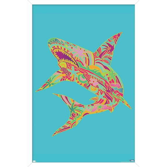 Jim Baldwin - Lily Shark Wall Poster, 14.725" x 22.375" Framed