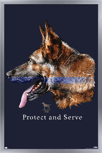Jim Baldwin - Protect & Serve Wall Poster, 14.725" x 22.375" Framed