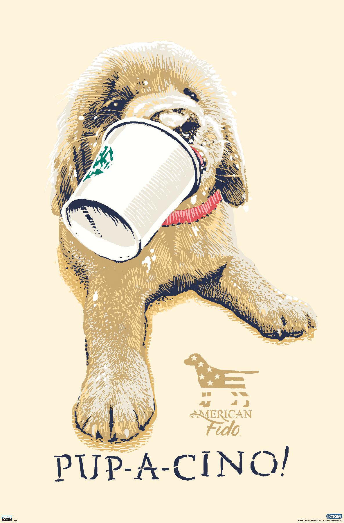 Jim Baldwin - Pup-a-cino Wall Poster, 14.725" x 22.375"