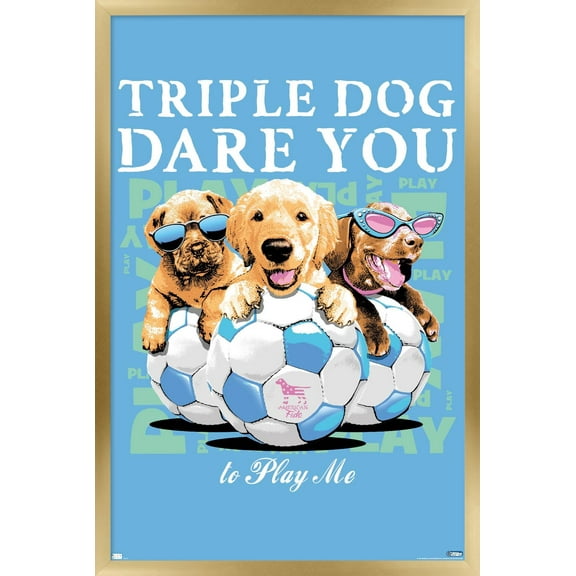 Jim Baldwin - Triple Dog Dare You Wall Poster, 22.375" x 34" Framed