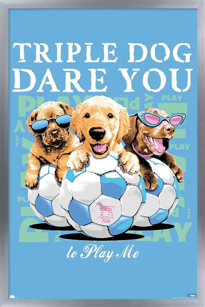Jim Baldwin - Triple Dog Dare You Wall Poster, 22.375" x 34" Framed