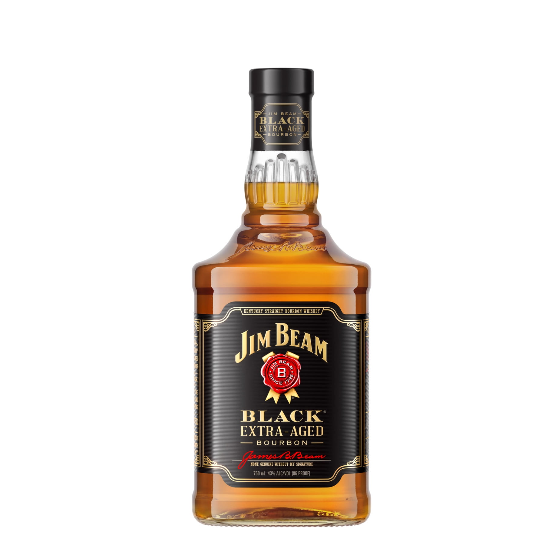 Jim Beam Black Extra Aged Straight Bourbon, 750 ml Single Glass