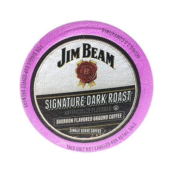 Jim Beam Dark Roast Bourbon Flavored Single Serve Ground Coffee, 35 count, Keurig 2.0 Compatible