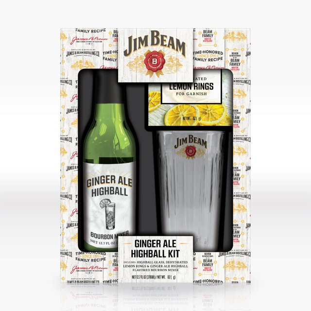 Jim Beam Ginger Ale Highball Gift Set 13.2oz, Glass, GingerAle Liquid