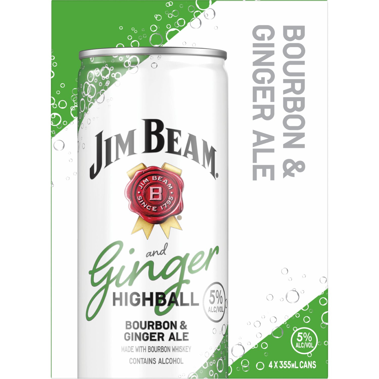 Jim Beam Ginger Highball Bourbon & Ginger Ale Cocktail, 4