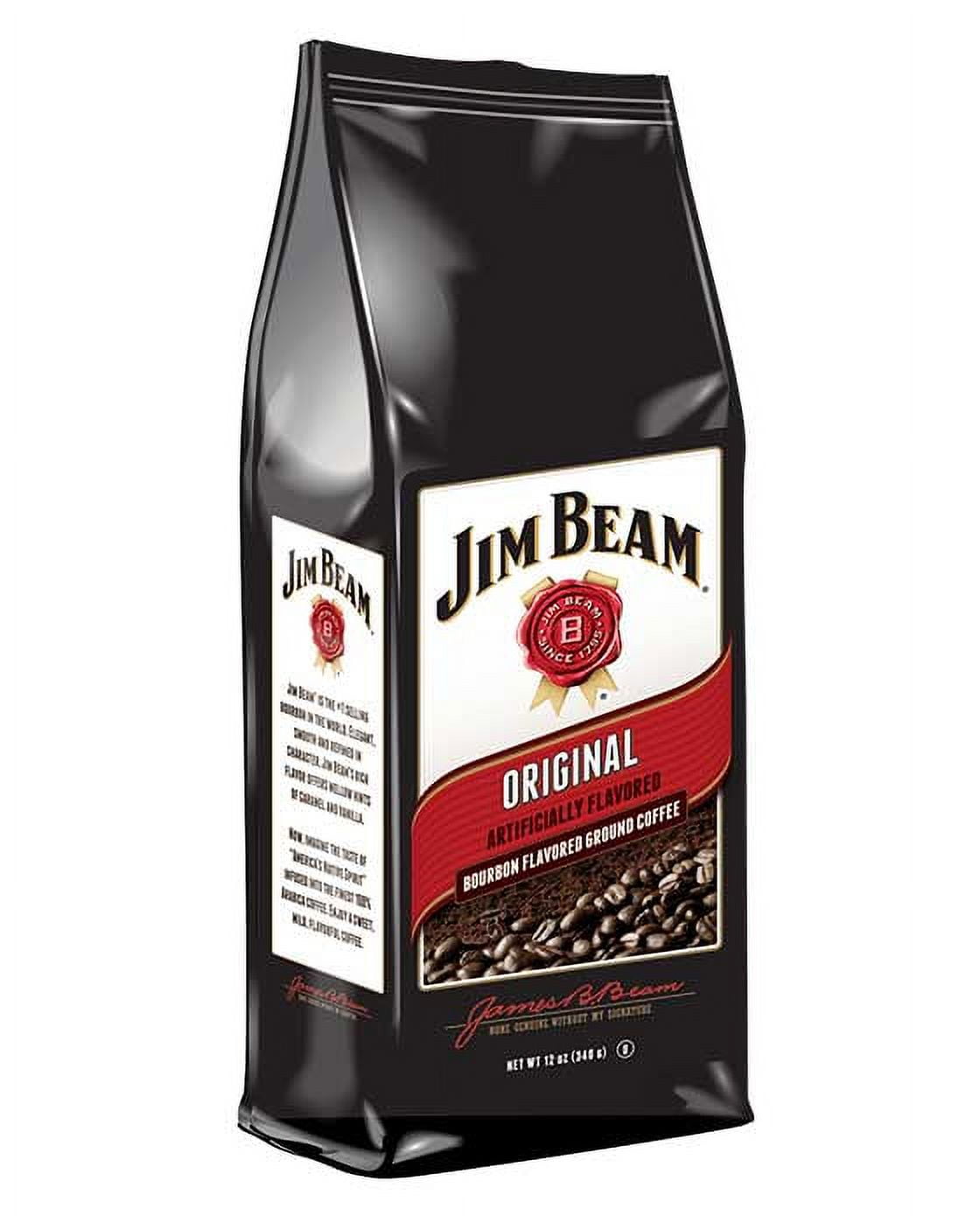 Jim Beam Original Bourbon Flavored Ground Coffee, Medium Roast, 12 Oz