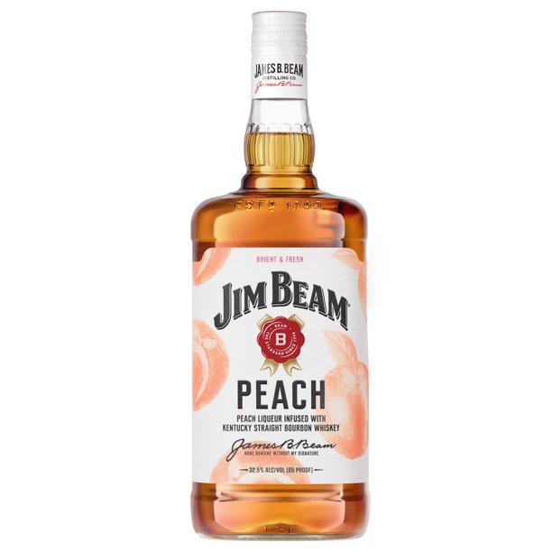 Jim Beam Peach Infused Straight Bourbon Flavored Whiskey, 1.75 L Bottle