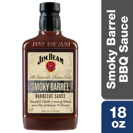 Jim Beam Smoky Barrel Barbecue Sauce, BBQ Grilling Sauce, 18 oz.