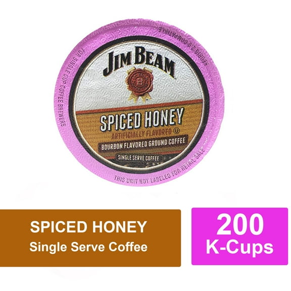 Jim Beam Spiced Honey Single Serve Ground Coffee, 200 cups, Keurig 2.0 Compatible