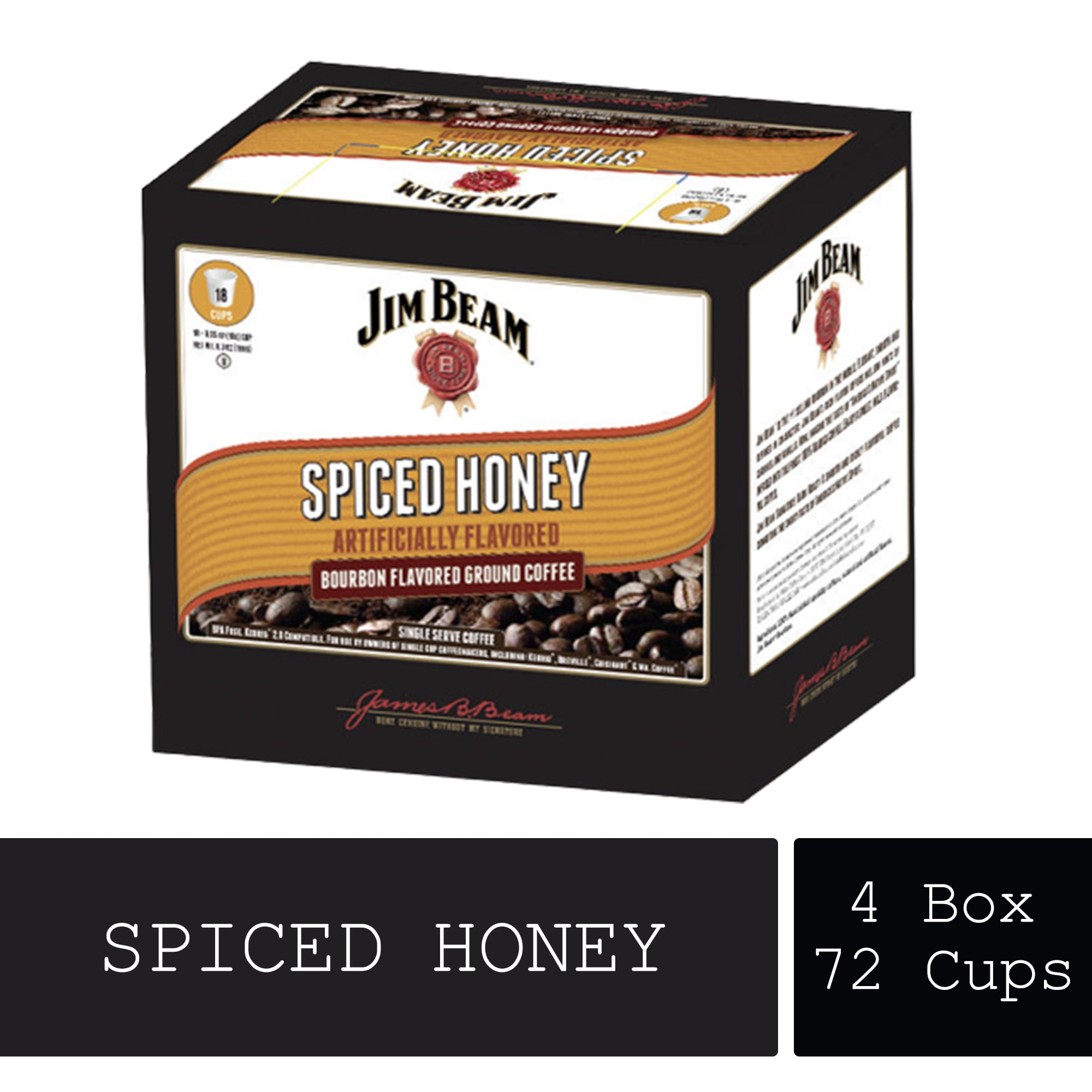 Jim Beam Spiced Honey Single Serve Keurig Coffee Pods 4/18 cups