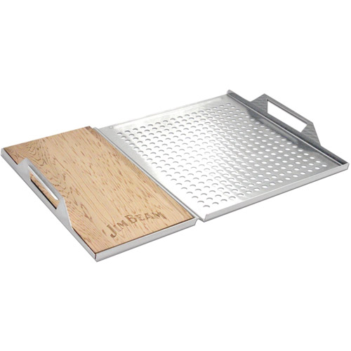 Jim Beam Stainless Steel Grill Topper With Cedar Plank