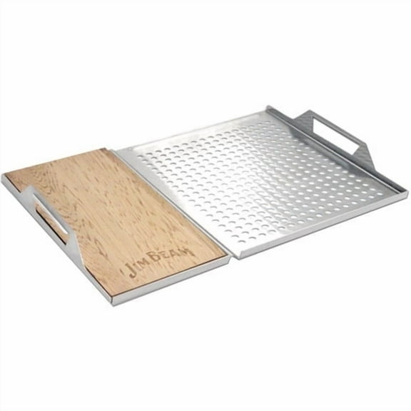 Jim Beam Stainless Steel Grill Topper With Cedar Plank