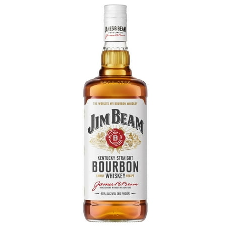 Jim Beam White Label Straight Bourbon, 1 L Bottle, 40% ABV