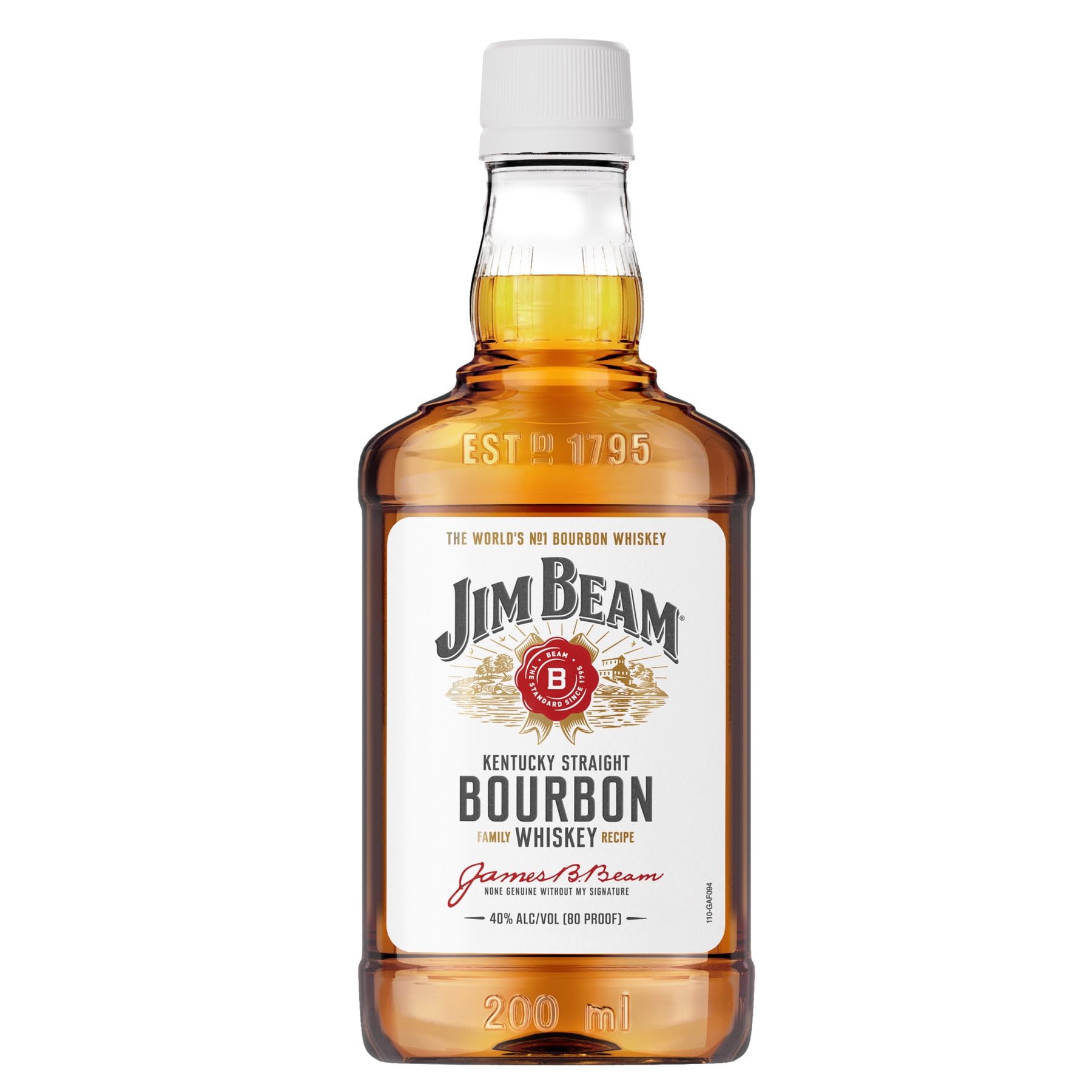 Jim Beam, Straight Bourbon, 200 ml PET Bottle, 40% ABV - Walmart.com