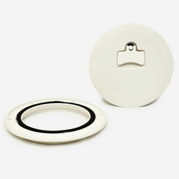 Jim Black Boat Access Deck Plate 587-6-04 | 6 Inch Arctic White