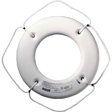Jim-Buoy HS-24 W U.S.C.G. Approved Hard Shell Series Life Ring - 24", White