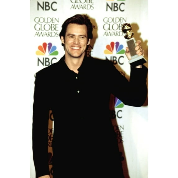 Jim Carrey With His Golden Globe Award, January, 2000 Celebrity (8 x 10)