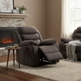 thumbnail image 1 of Jim Contemporary Living Room Upholstered Manual Reclining Chair with Lower Back Vibration, Grey, 1 of 10