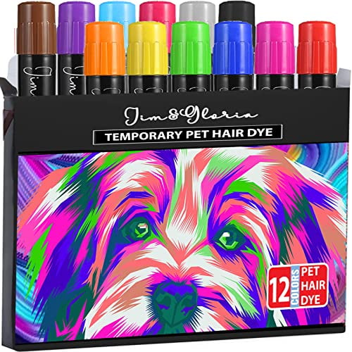 Jim Gloria Washable Pet Fur Paint Dye For Your Pets Dogs Temporary Colors Hair Painting Pens Grooming Accessories kit Farm Animal Identification