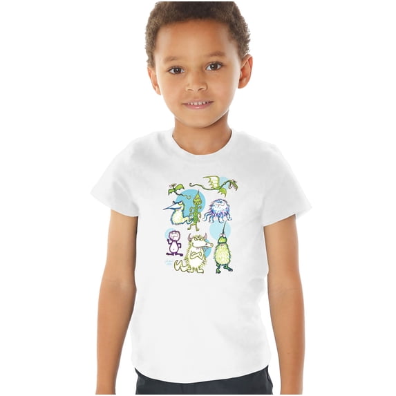 Jim Henson Monster Doodles Kids T Shirt (4) for Toddler Boys and Girls, White