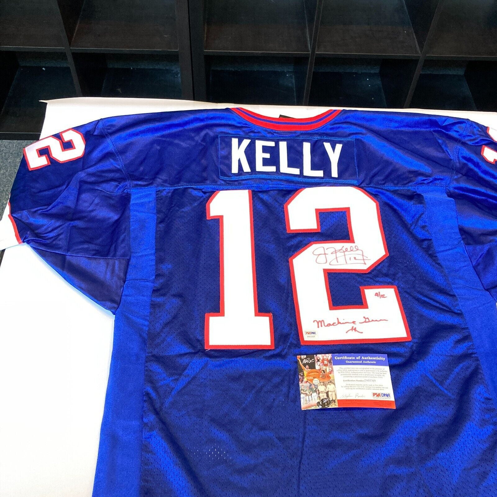 Jim Kelly "Machine Gun" Signed Authentic Buffalo Bills Jersey PSA DNA