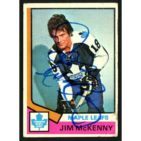 Jim McKenny Autographed 1974-75 Topps Card #198 Toronto Maple Leafs SKU #150095