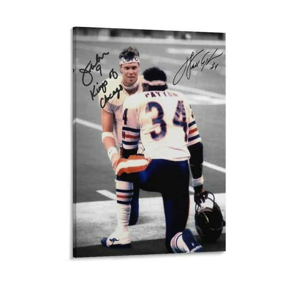 Jim McMahon Walter Payton Signed Poster Poster Decorative Painting Canvas Wall Art Living Room Posters Bedroom Painting 12x18inch(30x45cm)