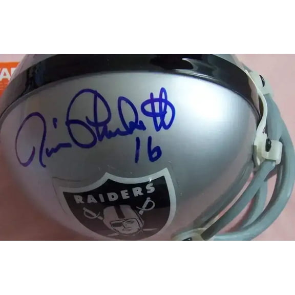Jim Plunkett and Napoleon McCallum autographed Oakland Raiders mini helmet JSA