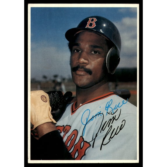 Jim Rice Autographed 1980 Topps Super Card #5 Boston Red Sox SKU #248663