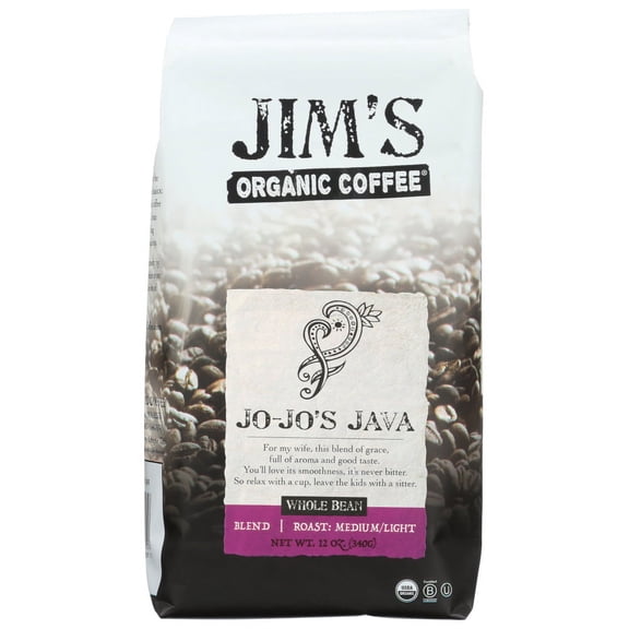 Jim'S Organic Coffee Whole Bean Jo Jo'S Java, 12 Oz