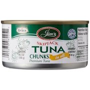 Jim's Skipjack Tuna Chunks in Oil, 185G