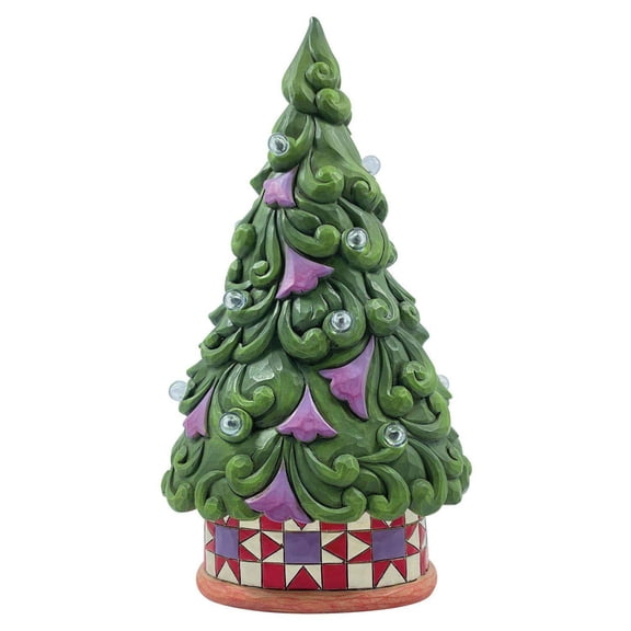 Jim Shore All Spruced Up - One Figurine 8.5 Inch, Resin - Led Tree Star Pattern Base 6012902