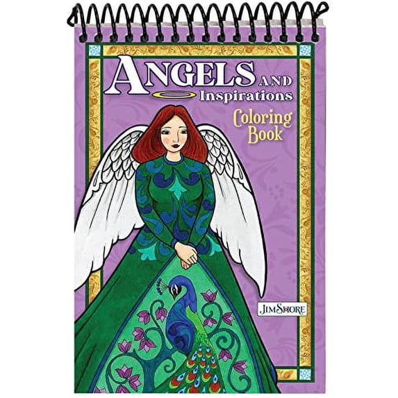 Pre-Owned Jim Shore Angels and Inspirations Coloring Book (Design Originals) 30 Folk Art Inspired Designs on One Side Only of Perforated Pages - Pocket-Size and ... with a Paperback