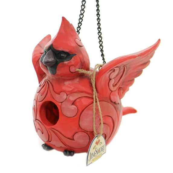 Jim Shore Cardinal Birdhouse Polyresin Heartwood Creek 6001605