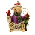 thumbnail image 1 of Jim Shore Christmas Mini Cat Ornament Polyresin Bird House Red Bird 4047810, 1 of 2