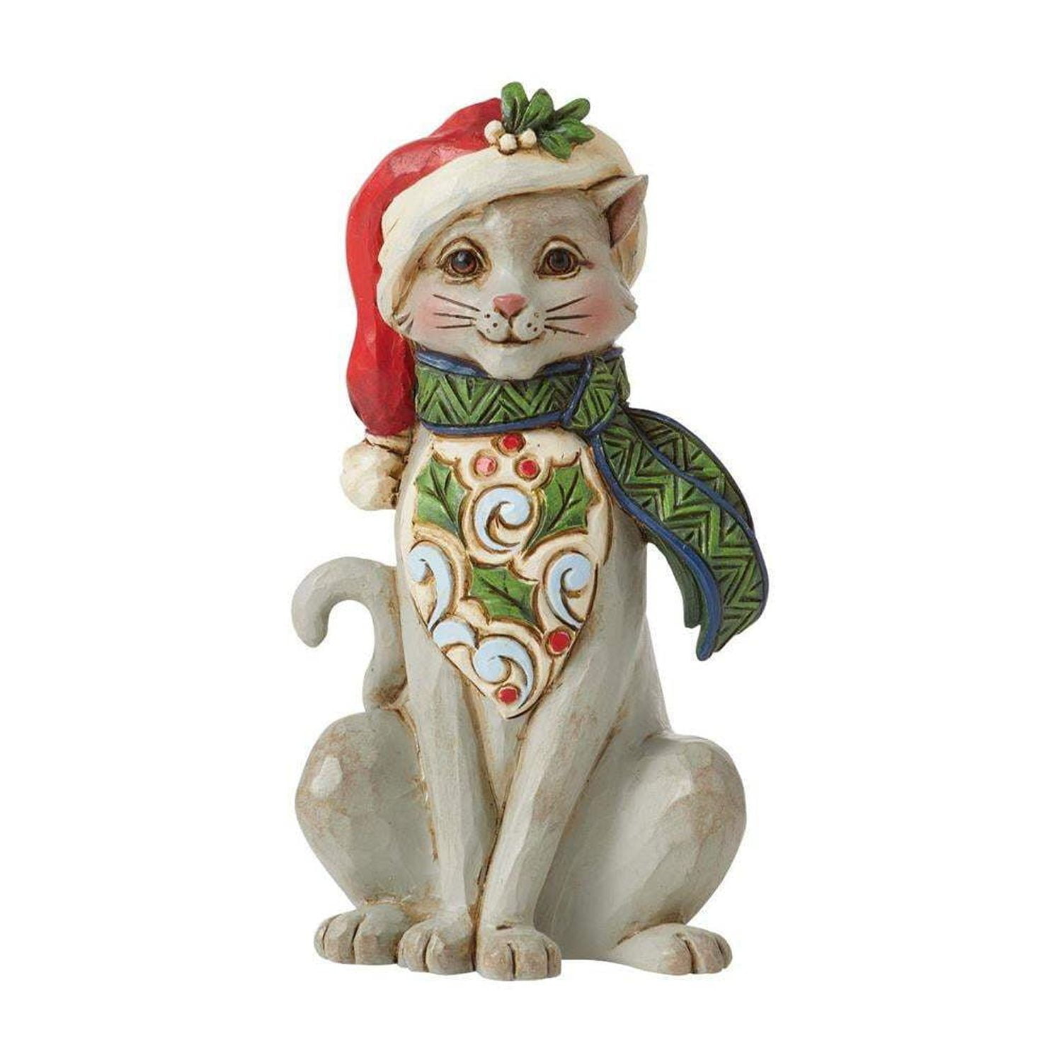 Jim Shore Christmas Cat Mini - One Figurine 4.25 Inch, Polyresin - Santa Hat Christmas 6012961