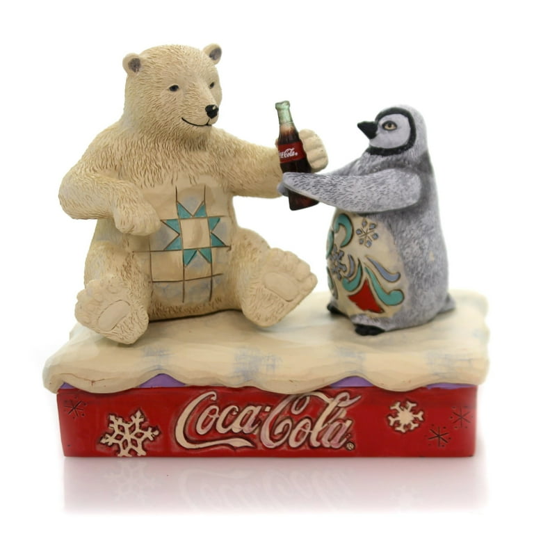 Jim Shore Coca Cola Polar Bear with Penguin Coke Christmas