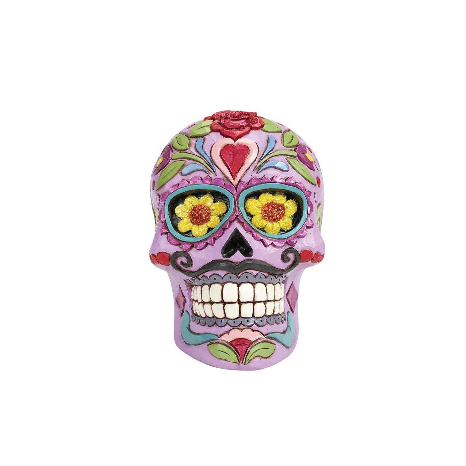 Jim Shore 4.50In Colorful Calavera, Resin, Halloween Skull Flowers 6012755