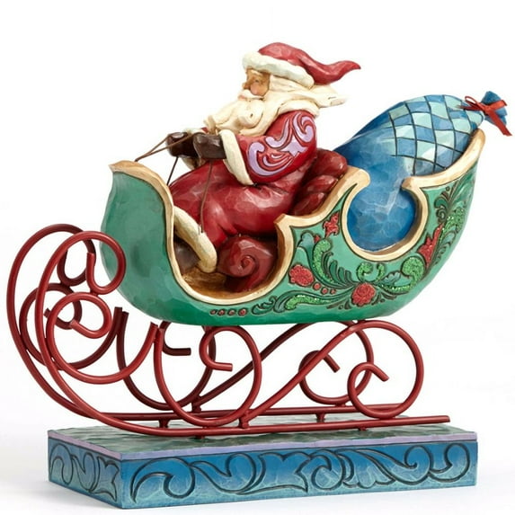 Jim Shore Enjoy The Ride Polyresin Santa Sleigh Winter Wonderland 4053675