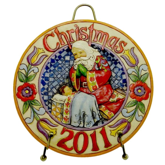 Jim Shore EVERY KNEE SHALL BOW Stone Resin/Metal 2011 Christmas Plate 4023459