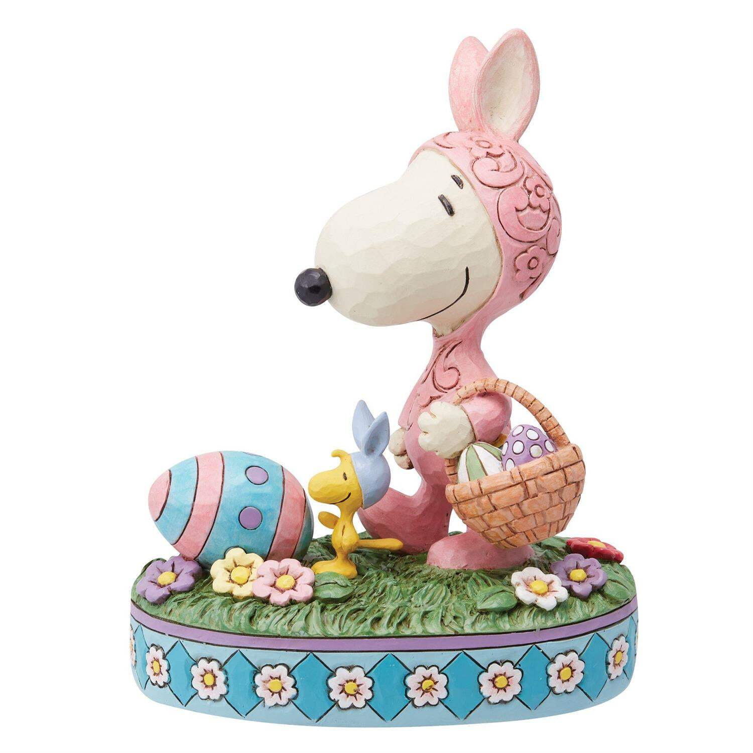 Jim Shore Easter Hoppyness - One Figurine 6 Inch, Polyresin - Snoopy Woodstock Eggs Basket 6014343