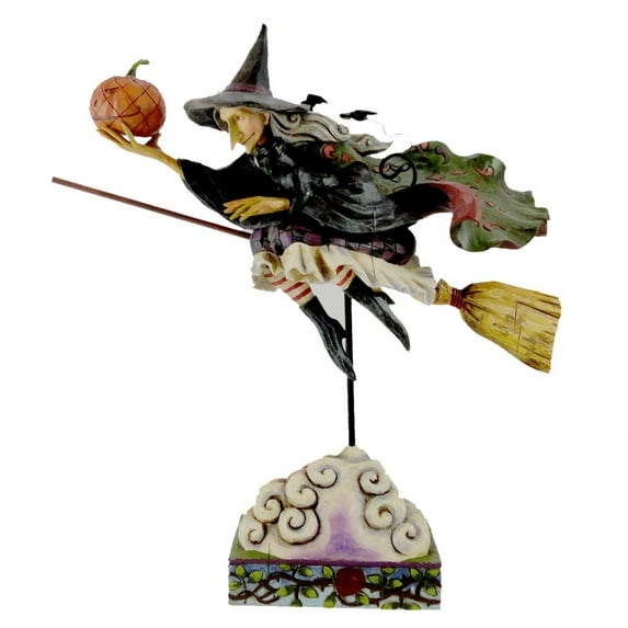 Jim Shore FLY WITH ME FOR A SPELL Stone Resin Halloween Witch 4008110