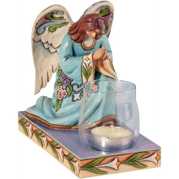 Jim Shore Heartwood Creek Angel Kneeling Candleholder