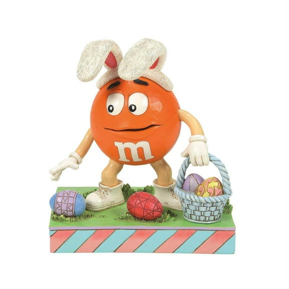 Jim Shore I Think I Found Another - One Figurine 5.75 Inch, Resin - M&M's Orange Character Basket 6014813