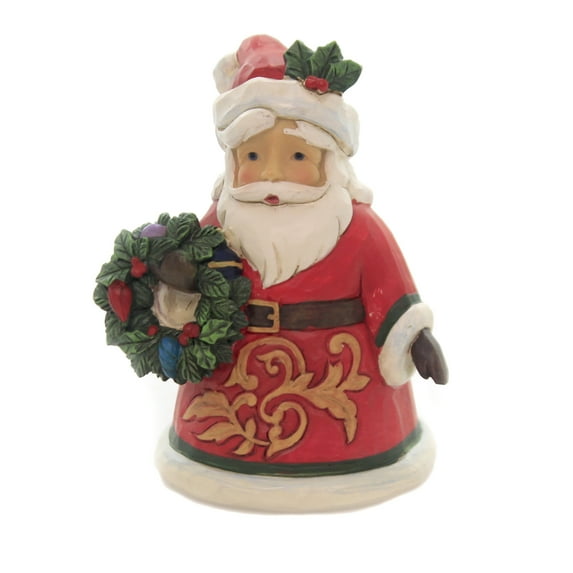 Jim Shore Mini Santa Holding Wreath Polyresin Christmas Heartwood Creek 6004298