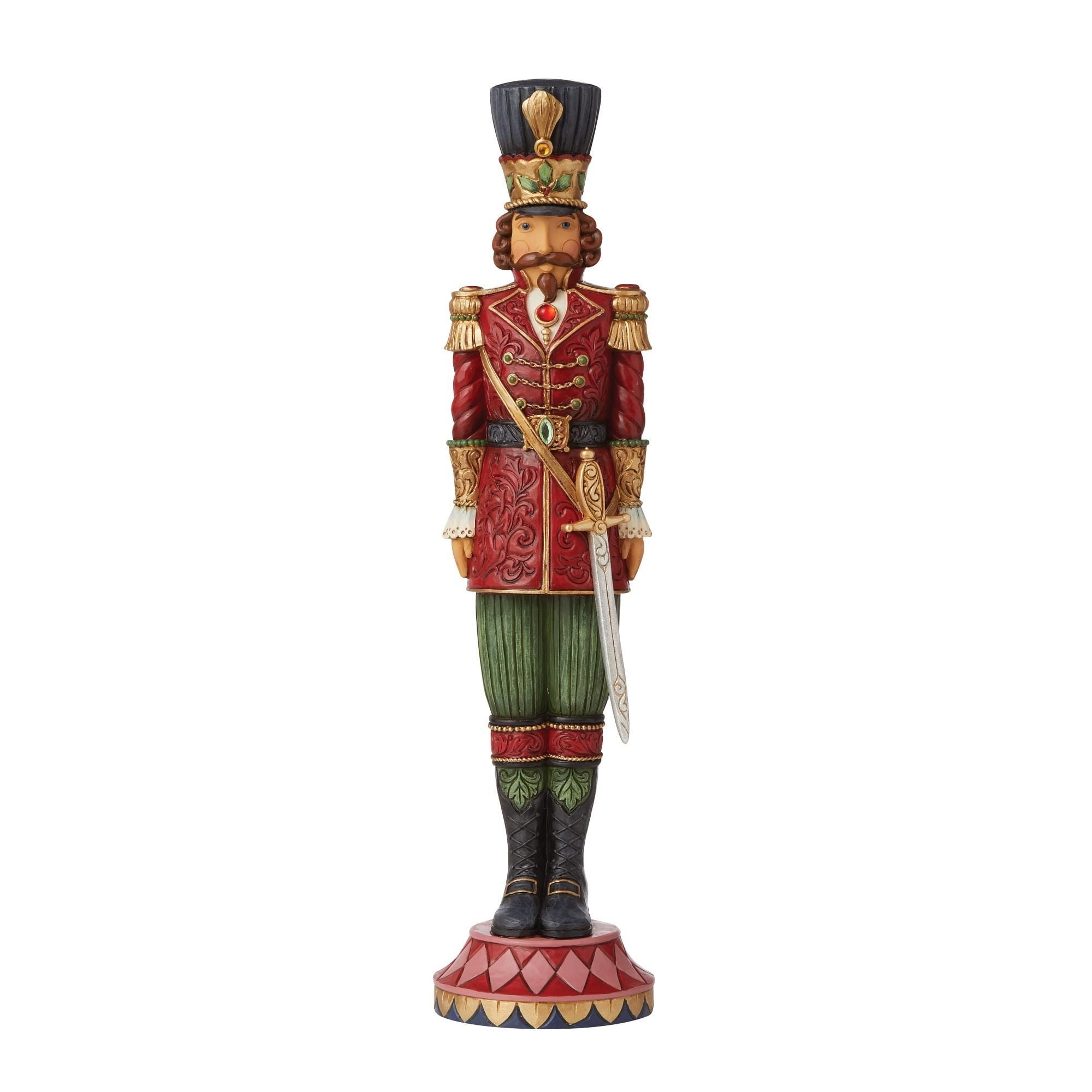 Victorian Red and Green Resin Christmas Soldier Figurine
