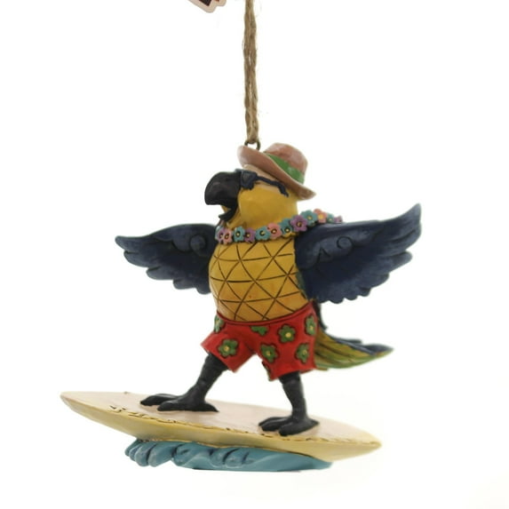 Jim Shore Parrot Surfing Ornament Polyresin Margaritaville 6001538