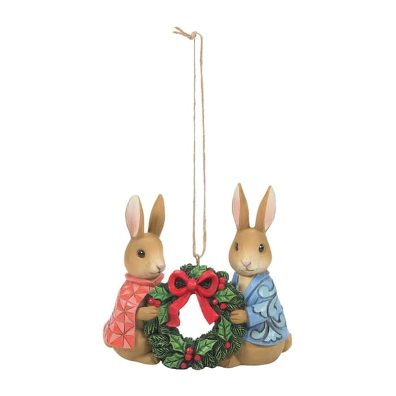 Jim Shore Peter & Floppy Holiday Wreath Peter Rabbit Beatrix Potter 6010690