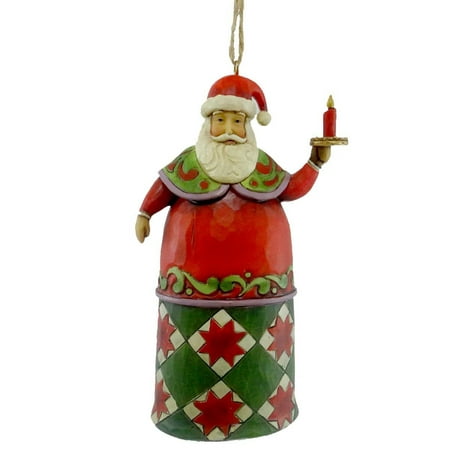 Jim Shore SANTA WITH CANDLE ORNAMENT Stone Resin Chrtistmas 4017856