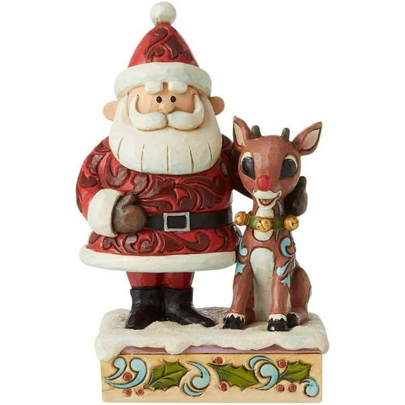Jim Shore Santa Hugging Rudolph Lit Nose Rudolph Red Nosed Reindeer 6006788